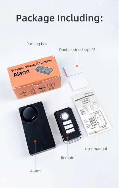 Detector de Vibración Inalámbrico con Control Remoto y Alarma Antirrobo - Image 19