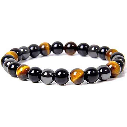 Pulsera de Piedras Tricolor con Ojo de Tigre y Mineral de Hierro - Image 5
