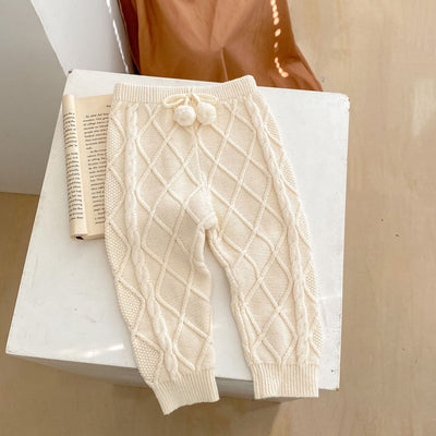 Pantalones Largos Tejidos con Patrón Rombo para Bebés Niños y Niñas - Image 3