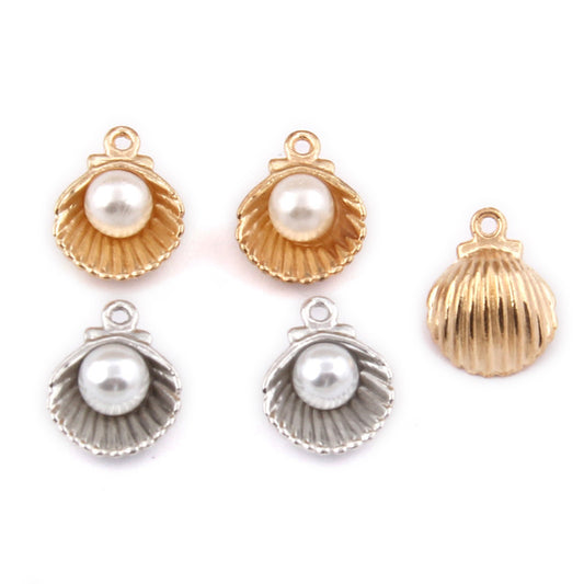 Colgante de Concha Nácar Simulado con Incrustaciones ABS - Accesorios para Joyería DIY