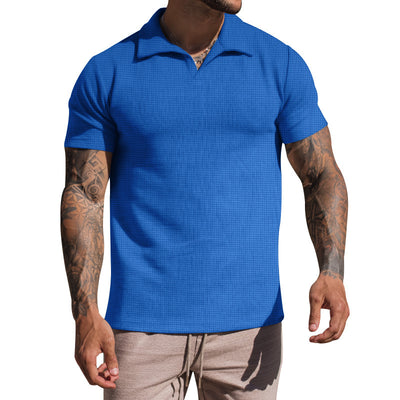 Polo Casual de Cuello V para Hombre - Colores Sólidos - Image 31