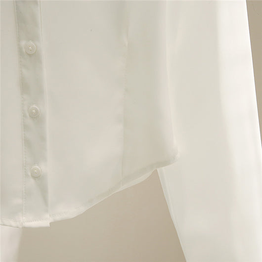 Cardigan Blanco Corto con Strass y Mangas Largas - Image 3
