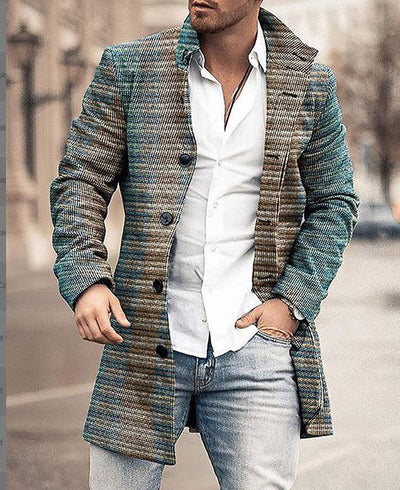 Abrigo Casual de Lana para Hombre con Cuello Alto y Bolsillos - Image 9