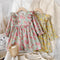 Vestido Infantil Floral Manga Larga Estilo Pastoral