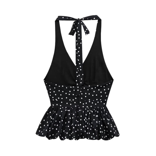 Top Halter Escotado con Lunares y Amarre Trasero para Mujer - Image 7