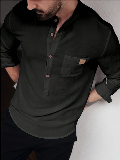 Camisa Manga Larga Plisada Personalizable para Hombre - Tela Suave y Cómoda - Image 4