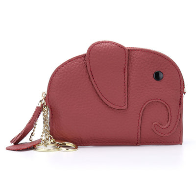 Monedero de Cuero Genuino Elefante Lindo - Cartera Mini Creativa - Image 3