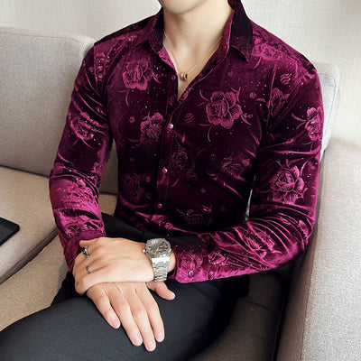 Ropa Elegante en Terciopelo Dorado para Hombre Talla Grande - Image 4