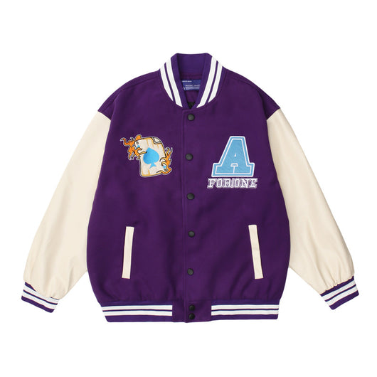 Uniforme de Béisbol con Manga de Cuero PU y Bordado Payaso Flocking Americano - Image 9