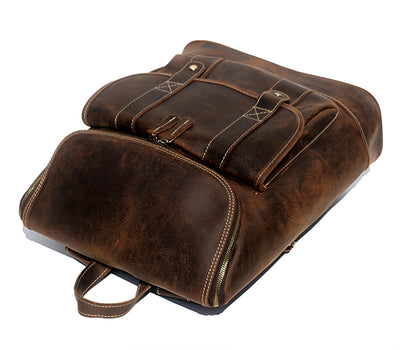 Mochila de Cuero Crazy Horse Estilo Retro para Hombre - Image 12