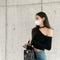 Jeans Cintura Alta Slim Recto con Botones y Caída Elegante