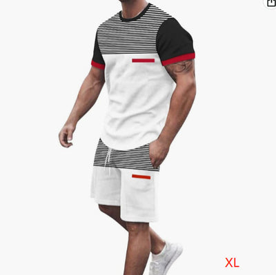 Conjunto de Pantalones Cortos y Camiseta Casual Estampada para Hombre - Image 7
