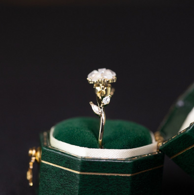 Anillo de Boda Floral en Oro 18K, 14K y Plata con Diamantes para Mujer - Image 4