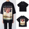Playera Oversize Suelta con Estampado de Mariposas y Labios Rojos