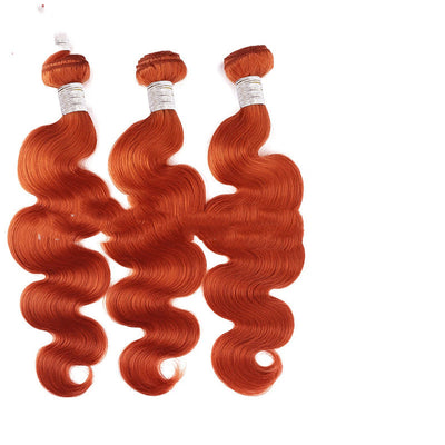 Flequillo de Cabello Real Estilo Cortina Naranja Europeo Americano - Image 6