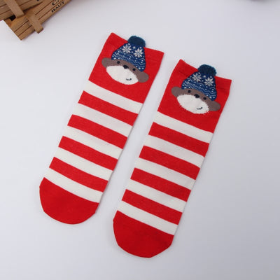 Calcetines Navideños de Algodón Rojo Multicolor para Otoño e Invierno - Image 8