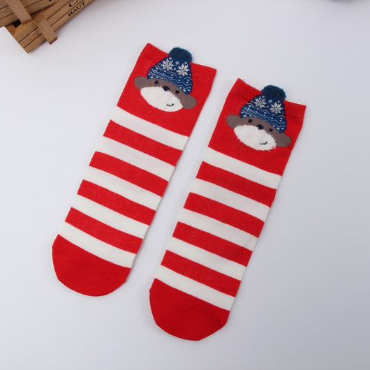 Calcetines Navideños de Algodón Rojo Multicolor para Otoño e Invierno - Image 8