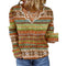 V-neck Velvet Sweater with Long Sleeves and Decorative Embroidery