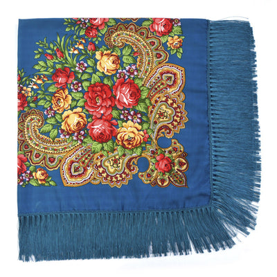 Pañuelo Floral Retro con Flecos para Mujer - Image 21