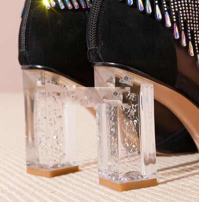 Sandalias Altas de Cuero con Malla Calada para Mujer - Image 17