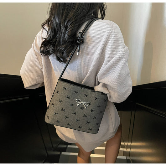 Bolsa Crossbody de Lona con Lunares y Moño Fashion - Image 25