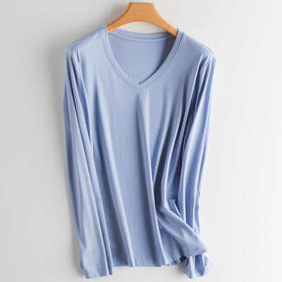 Camiseta Básica de Cuello Redondo Manga Larga Otoño - Image 18