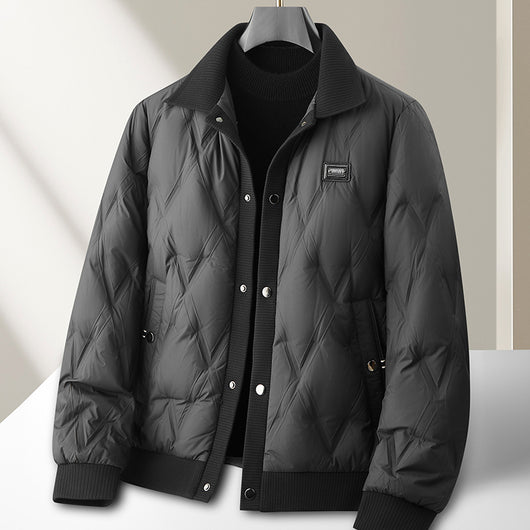 Abrigo Plumón Ligero con Cuello de Punto para Hombre - Image 6