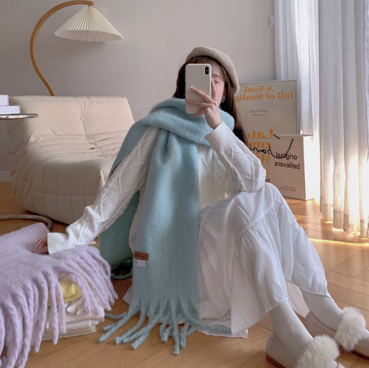 Pashmina Larga Versátil para Estudiantes - Colores Sólidos - Image 2