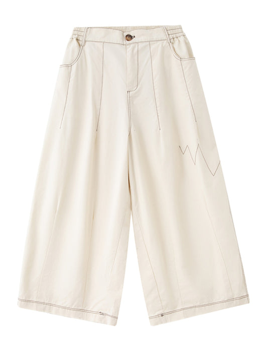 Pantalón Ancho Cropped con Líneas Artísticas Sueltas - Image 10