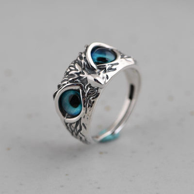 Anillo Vintage Ojo de Demonio Búho para Mujer - Joya Retro Plateada - Image 3