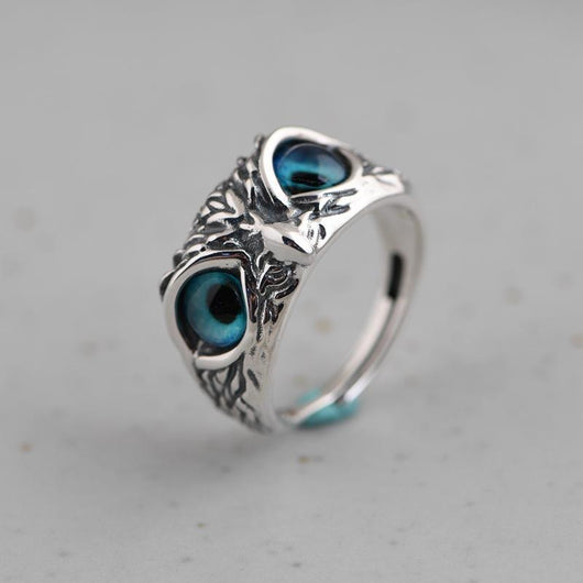 Anillo Vintage Ojo de Demonio Búho para Mujer - Joya Retro Plateada - Image 3