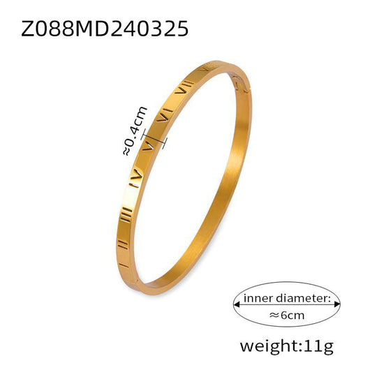 Pulsera de Titanio Chapada en Oro con Diseño Romano Grabado y Diamantes Incrustados - Image 7