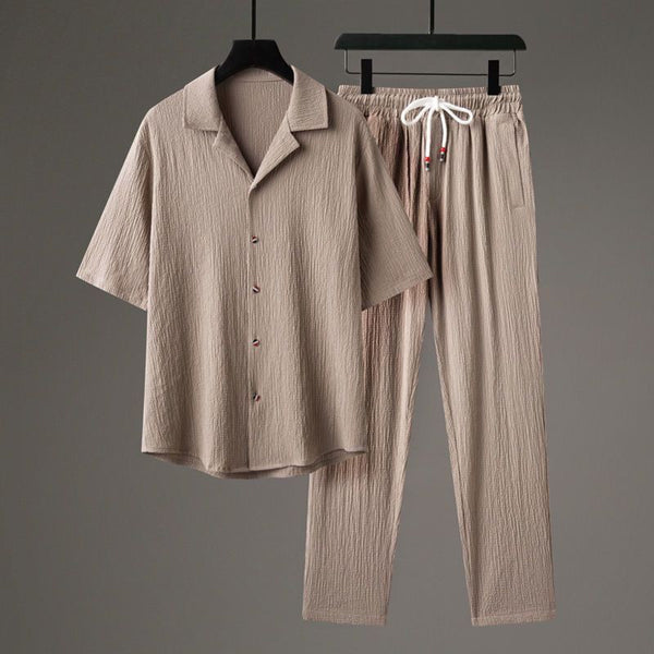 Conjunto Deportivo Casual Hombre Manga Corta Estilo Chino Premium