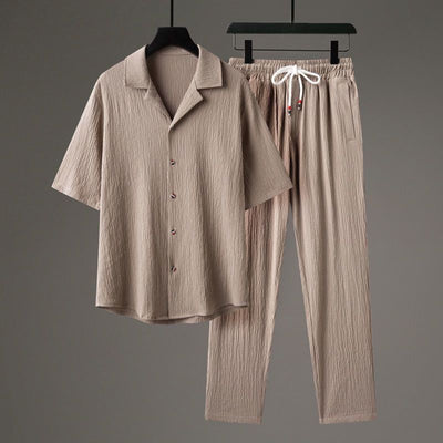 Conjunto Deportivo Casual Hombre Manga Corta Estilo Chino Premium