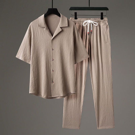 Conjunto Deportivo Casual Hombre Manga Corta Estilo Chino Premium