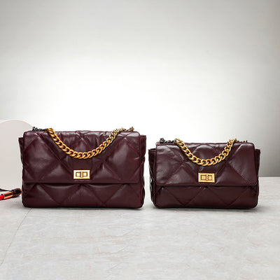 Bolso de Piel Gamuza con Cadena Rombo - Bolso Bandolera Elegante - Image 11