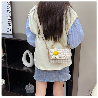Bolso Crossbody Cuadros Marrones con Detalle Pearl - Image 24