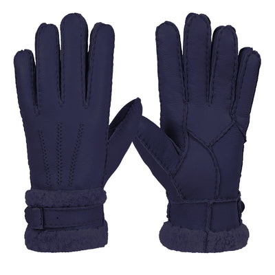 Guantes de Piel de Oveja Genuina con Dedo Dividido para Hombre - Image 10