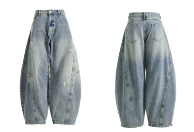Jeans Rectos Desestructurados Estilo Callejero Retro Americano - Image 6