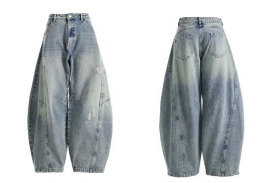 Jeans Rectos Desestructurados Estilo Callejero Retro Americano - Image 6