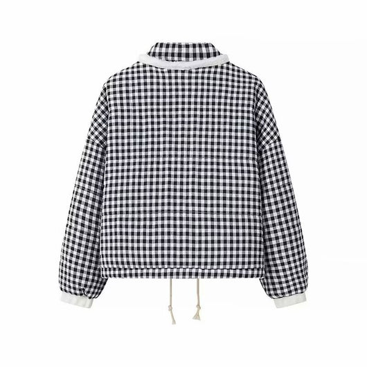 Abrigo Acolchado de Cuadros para Mujer - Calidez y Estilo - Image 16