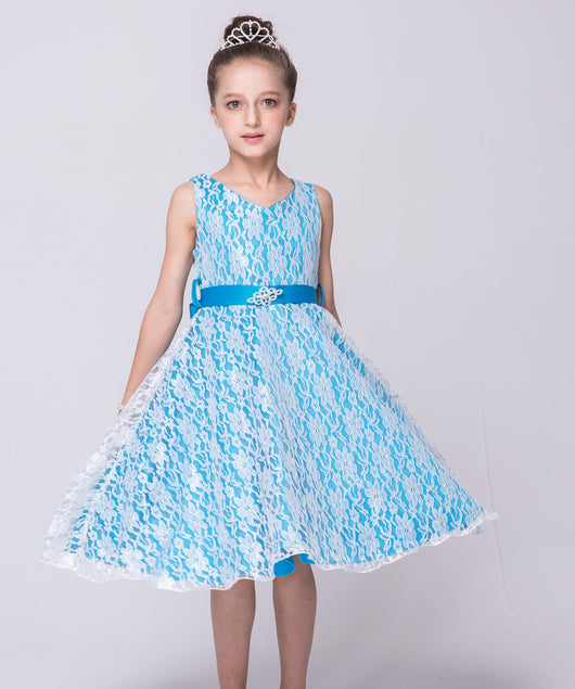 Vestido de Encaje Elegante para Niñas - Estilo Europeo y Americano - Image 18