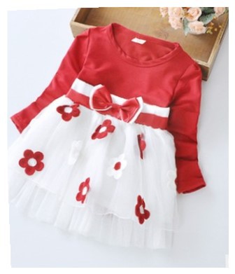 Vestido Infantil de Flores con Malla Puntitos Estilo Princesa - Image 12