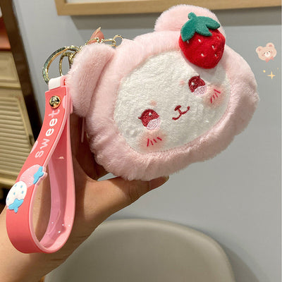 Monedero Peluche Adorable con Llavero Cartoon para Mochila Escolar