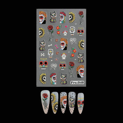 Decoraciones de Uñas Adhesivas Fantasma, Calavera y Telaraña - Image 7