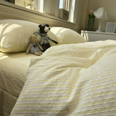 Juego de Cama Acolchado Estilo Coreano a Rayas 4 Piezas - Image 21