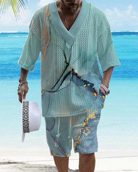 Conjunto de Dos Piezas: Shorts Jacquard Holgados para Hombre - Image 18