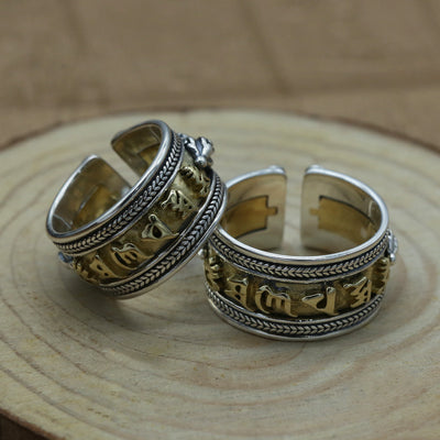 Anillo de Mantra de Seis Caracteres para Hombre y Mujer