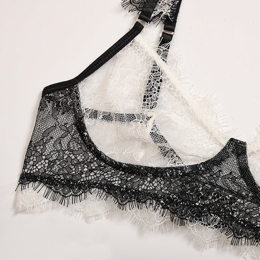 Conjunto de Lencería Transparente con Encaje y Malla - Sujetador Tentador - Image 6