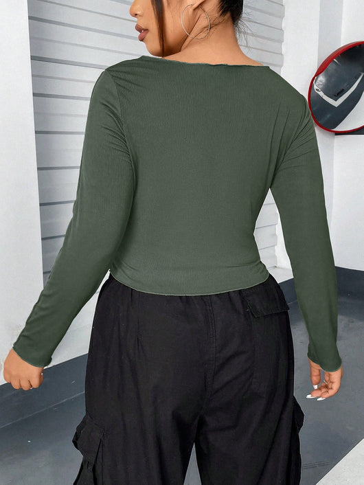 Polera Manga Larga Ajustada Interior para Mujer - Image 10